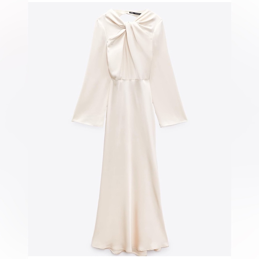 Zara Open Back Satin Effect Dress - Picture 14 of 15